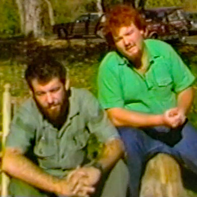 mike watt + d boon (l to r) near bard college in 1985