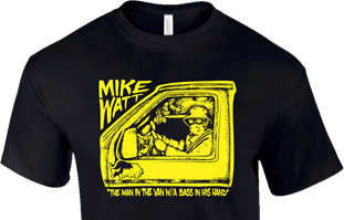 mike watt 'the man in the van w/a bass in his hand' tshirt from bifocal media, drawn by jer warren mike watt 'the man in the van w/a bass in his hand' tshirt from bifocal media, drawn by jer warren