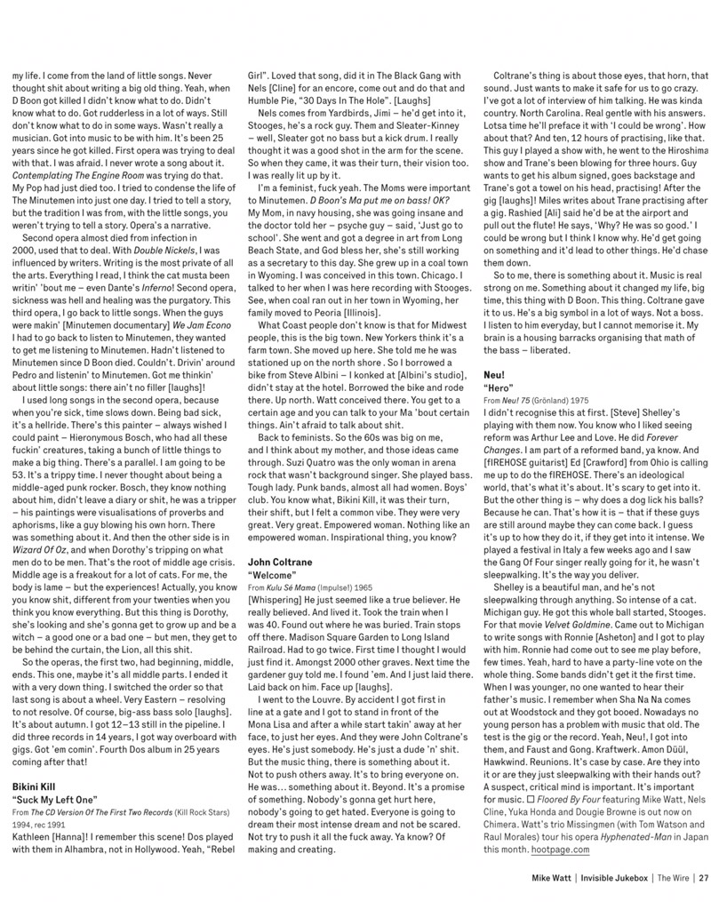 mike watt's 'invisible jukebox' in the wire - october 2010